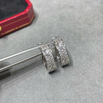 [Blue Tears Jewelry]LOVE 5.5MM DIAMOND PAVED EARRINGS