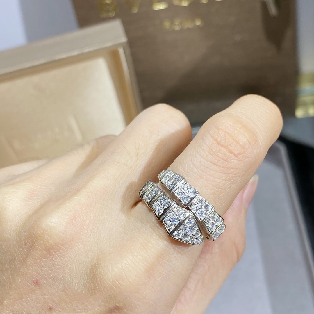 [BLUE TEARS]SERPENTI RING SILVER DIAMOND PAVED