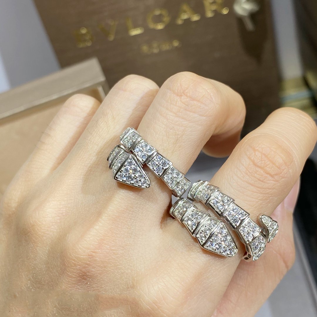 [BLUE TEARS]SERPENTI RING SILVER DIAMOND PAVED