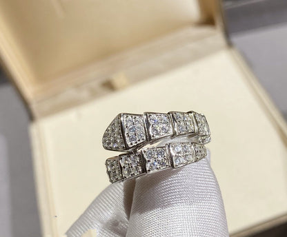 [BLUE TEARS]SERPENTI RING SILVER DIAMOND PAVED