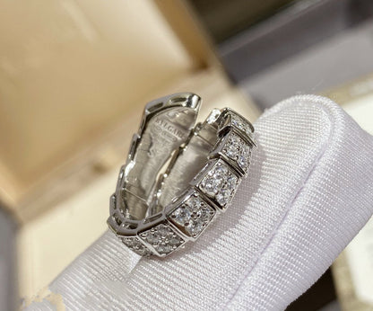 [BLUE TEARS]SERPENTI RING SILVER DIAMOND PAVED