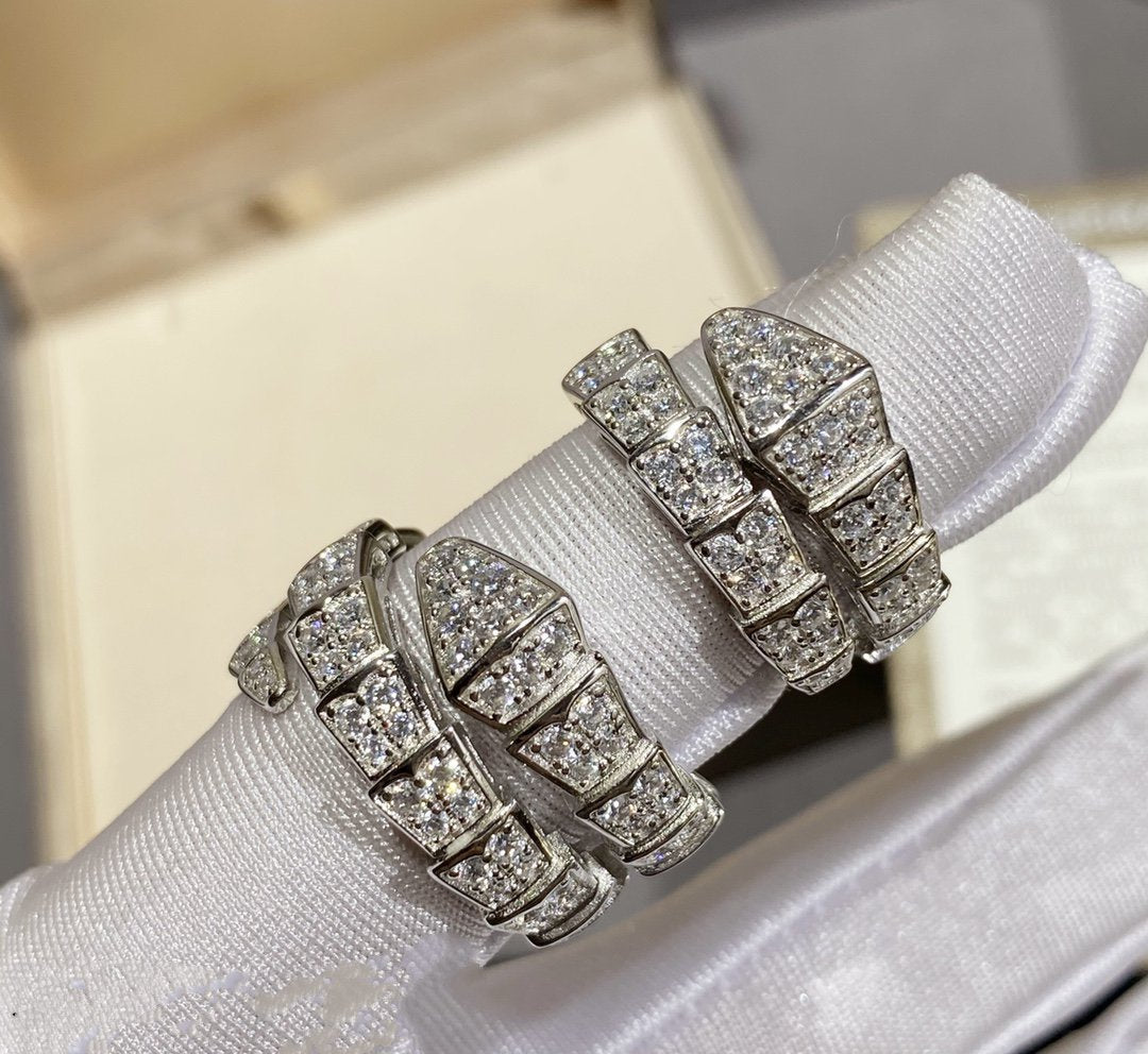 [BLUE TEARS]SERPENTI RING SILVER DIAMOND PAVED