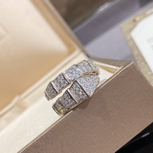[BLUE TEARS]SERPENTI RING SILVER DIAMOND PAVED