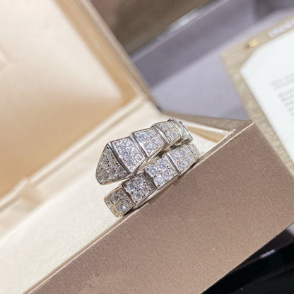 [BLUE TEARS]SERPENTI RING SILVER DIAMOND PAVED