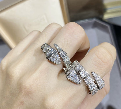 [BLUE TEARS]SERPENTI LARGE RING SILVER DIAMOND PAVED