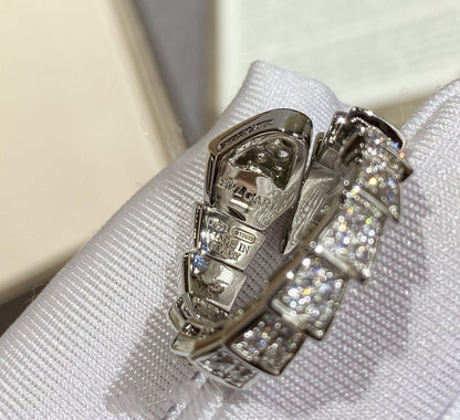 [BLUE TEARS]SERPENTI LARGE RING SILVER DIAMOND PAVED