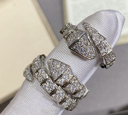 [BLUE TEARS]SERPENTI LARGE RING SILVER DIAMOND PAVED