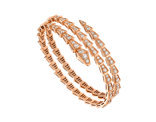 [BLUE TEARS]SERPENTI BRACELET PINK GOLD DIAMOND DOUBLE ROW