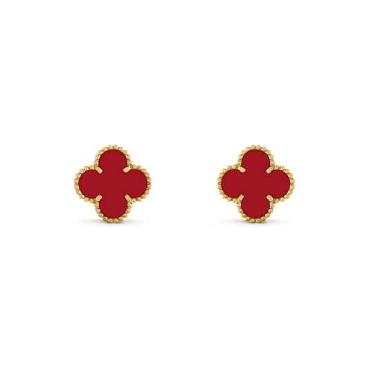 [BLUE TEARS]CLOVER MINI 9.5MM CARNELIAN EARRINGS