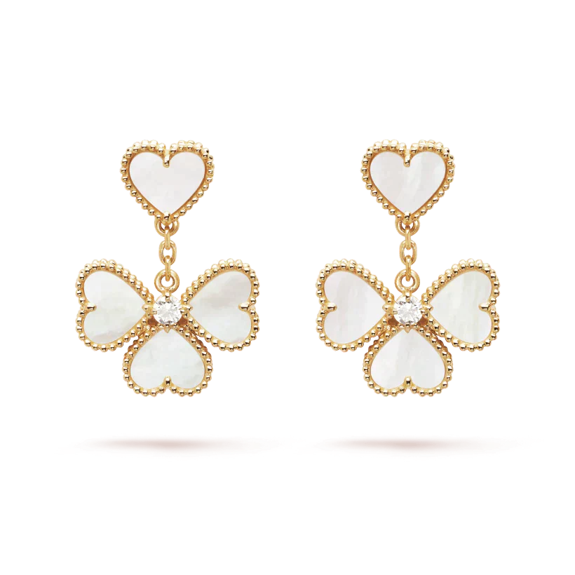 [BLUE TEARS]CLOVER SWEET WHITE MOP EARRINGS