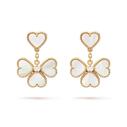 [BLUE TEARS]CLOVER SWEET WHITE MOP EARRINGS