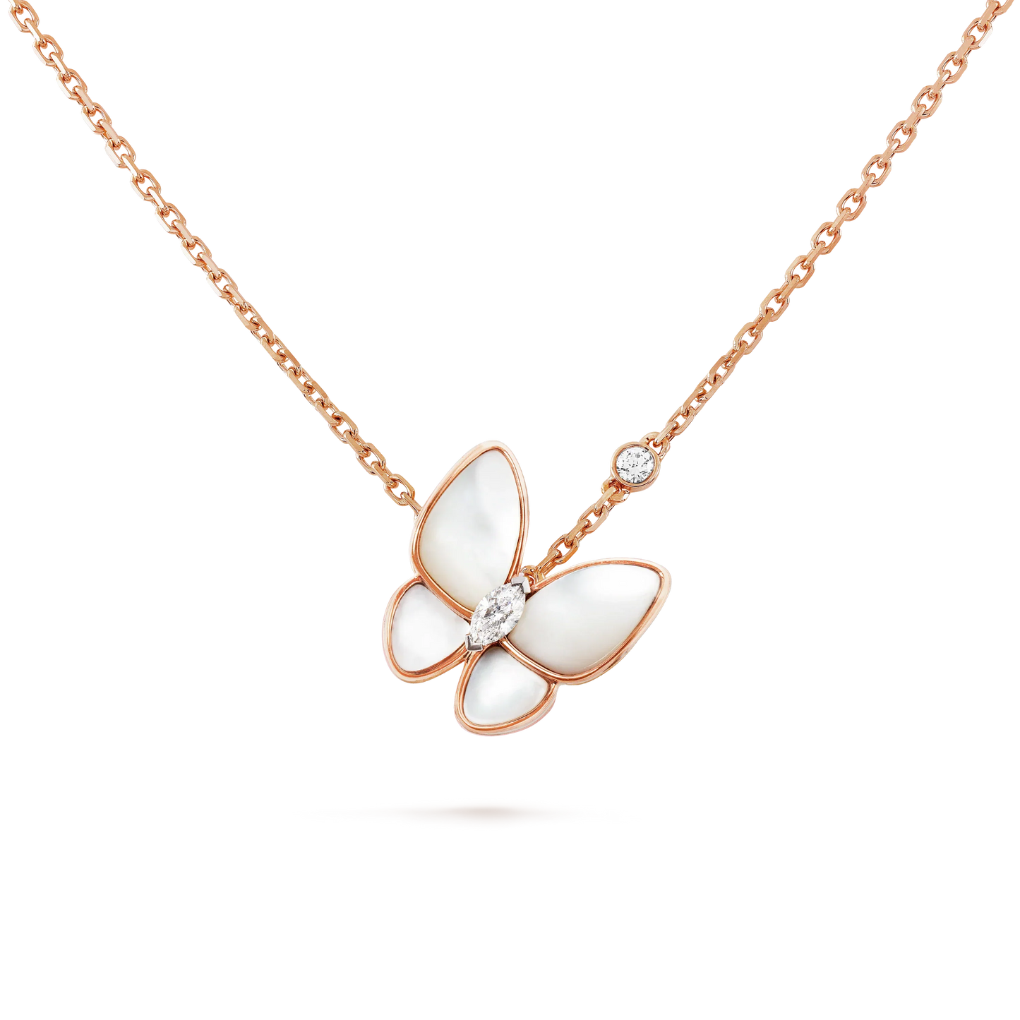 [BLUE TEARS]BUTTERFLY MOP DIAMOND NECKLACE