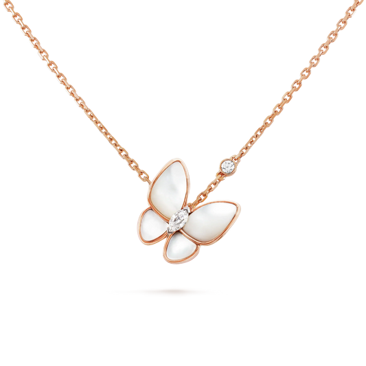 [BLUE TEARS]BUTTERFLY MOP DIAMOND NECKLACE