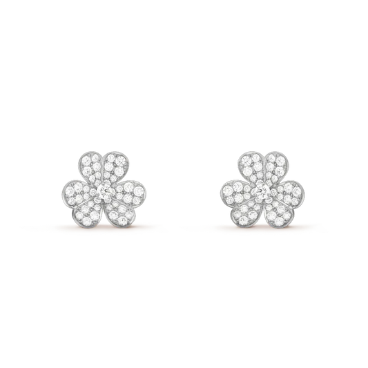 [BLUE TEARS]CLOVER COMOS DIAMOND EARRINGS SILVER