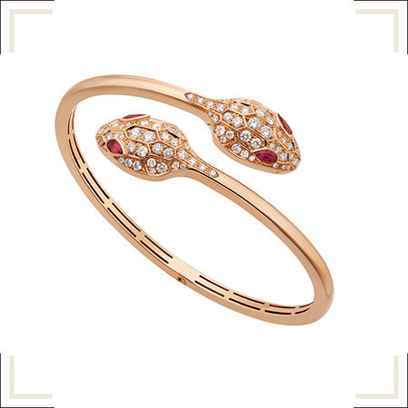 [BLUE TEARS]SERPENTI BRACELET PINK GOLD DIAMOND DOUBLE SNAKE