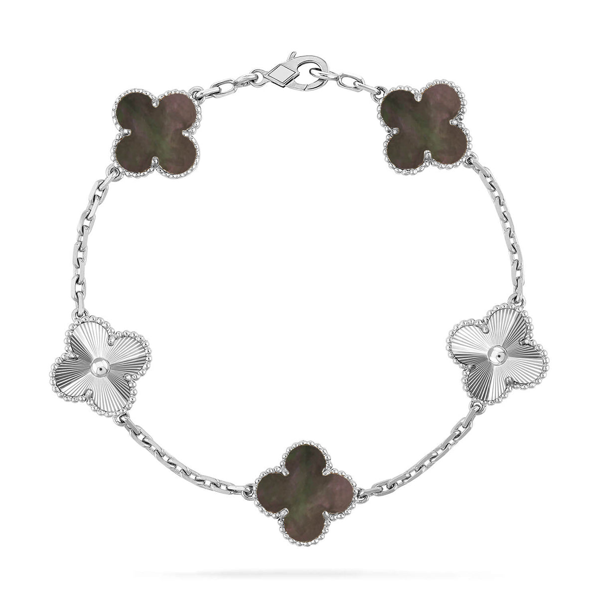 [BLUE TEARS] CLOVER 5 MOTIF GRAY MOP BRACELET COLLECTION