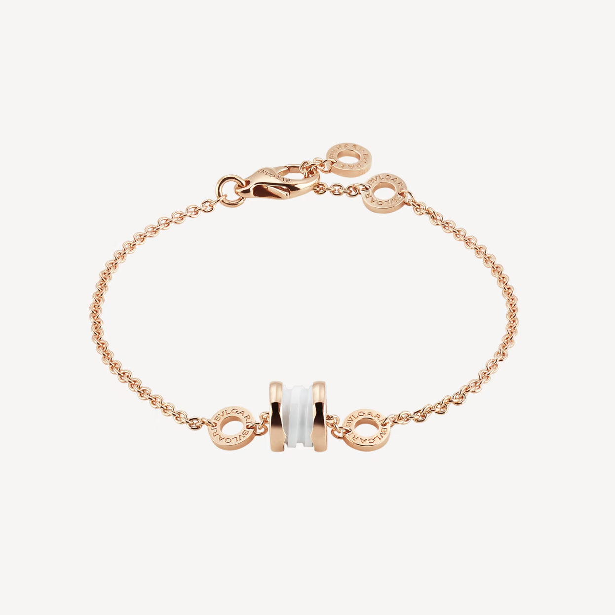 [BLUE TEARS]ZERO 1 SOFT PINK GOLD AND WHITE CERAMIC BRACELET