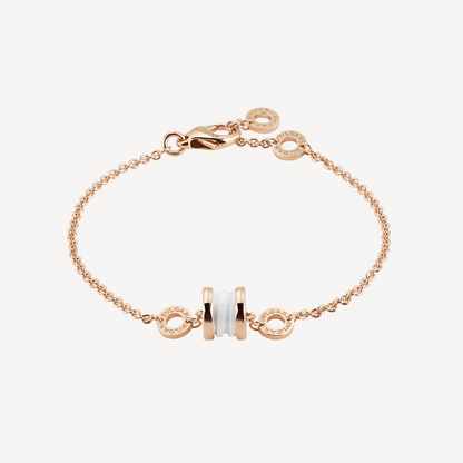 [BLUE TEARS]ZERO 1 SOFT PINK GOLD AND WHITE CERAMIC BRACELET
