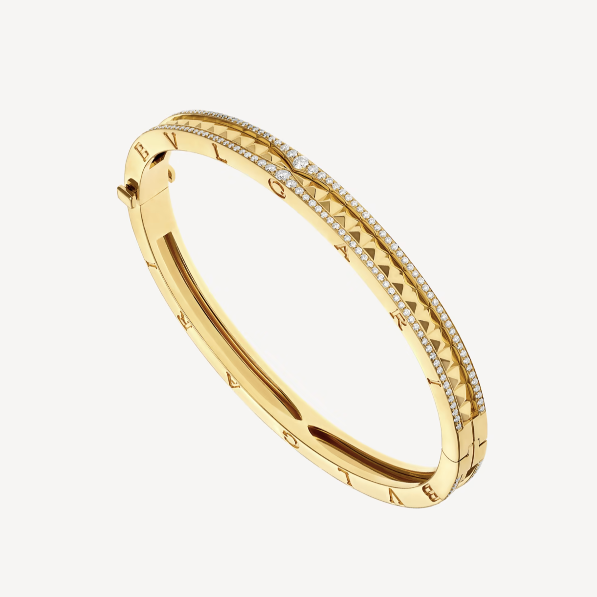[BLUE TEARS]ZERO 1 SPIRAL AND PAVED DIAMOND GOLD BRACELET