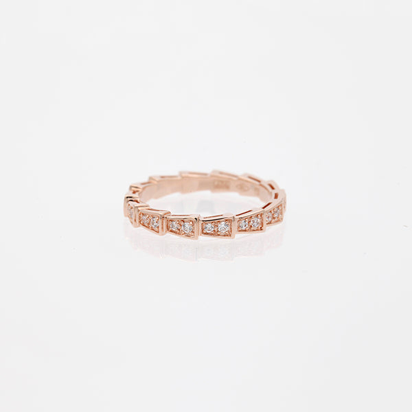 [BLUE TEARS]SERPENTI RING PINK GOLD DIAMOND PAVED 3MM