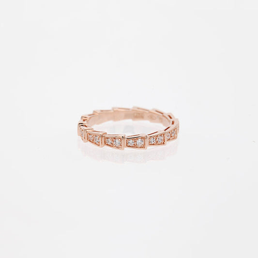 [BLUE TEARS]SERPENTI RING PINK GOLD DIAMOND PAVED 3MM