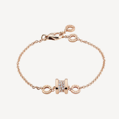 [BLUE TEARS]ZERO 1 SOFT PINK GOLD WITH PAVED DIAMONDS ON THE SPIRAL BRACELET