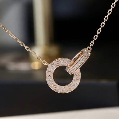 [Blue Tears Jewelry]LOVE  FULL DIAMOND PENDANT NECKLACE