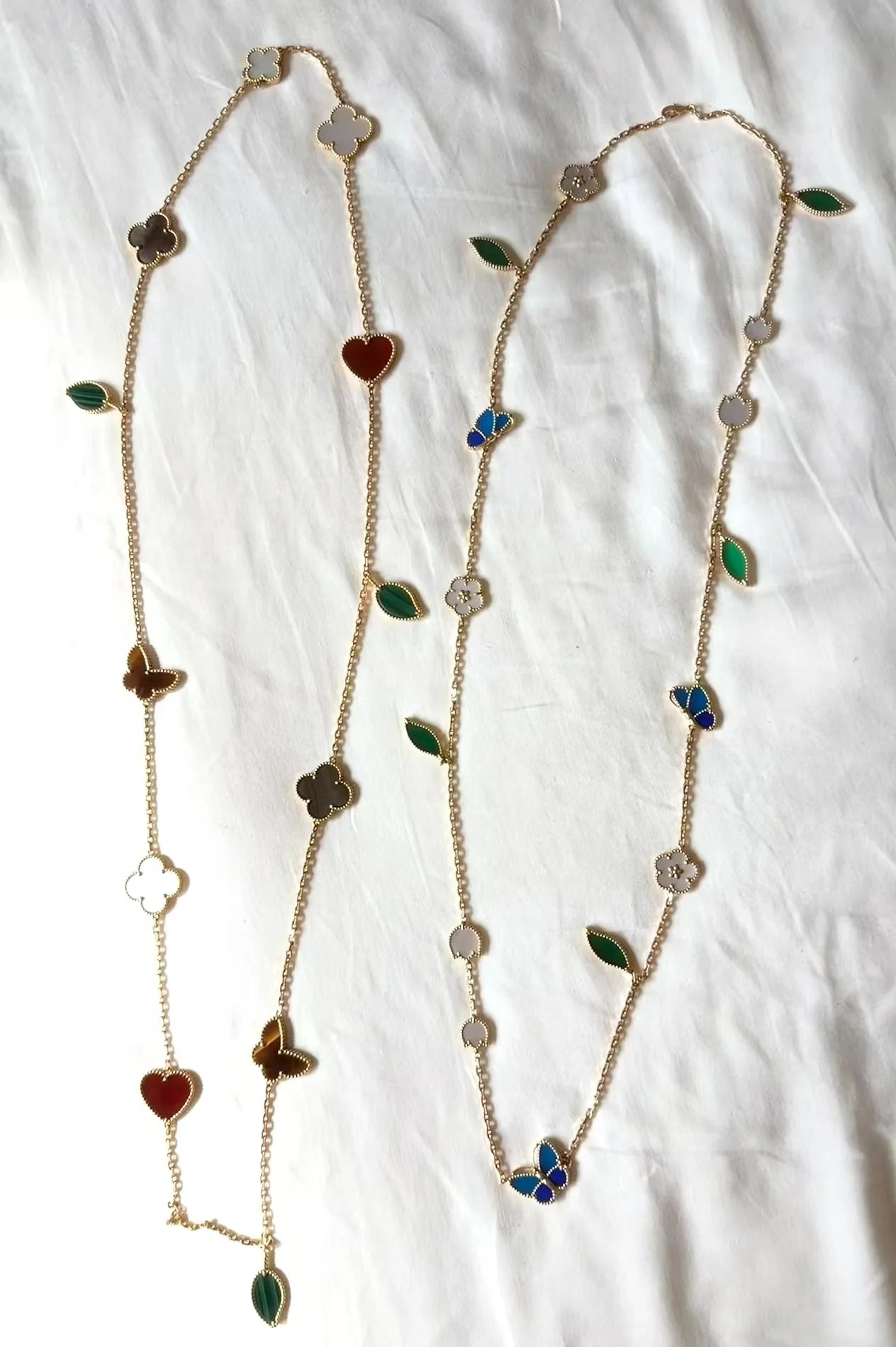 [BLUE TEARS]LUCKY SPRING GOLD MOTIFS NECKLACE