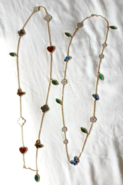 [BLUE TEARS]LUCKY SPRING GOLD MOTIFS NECKLACE