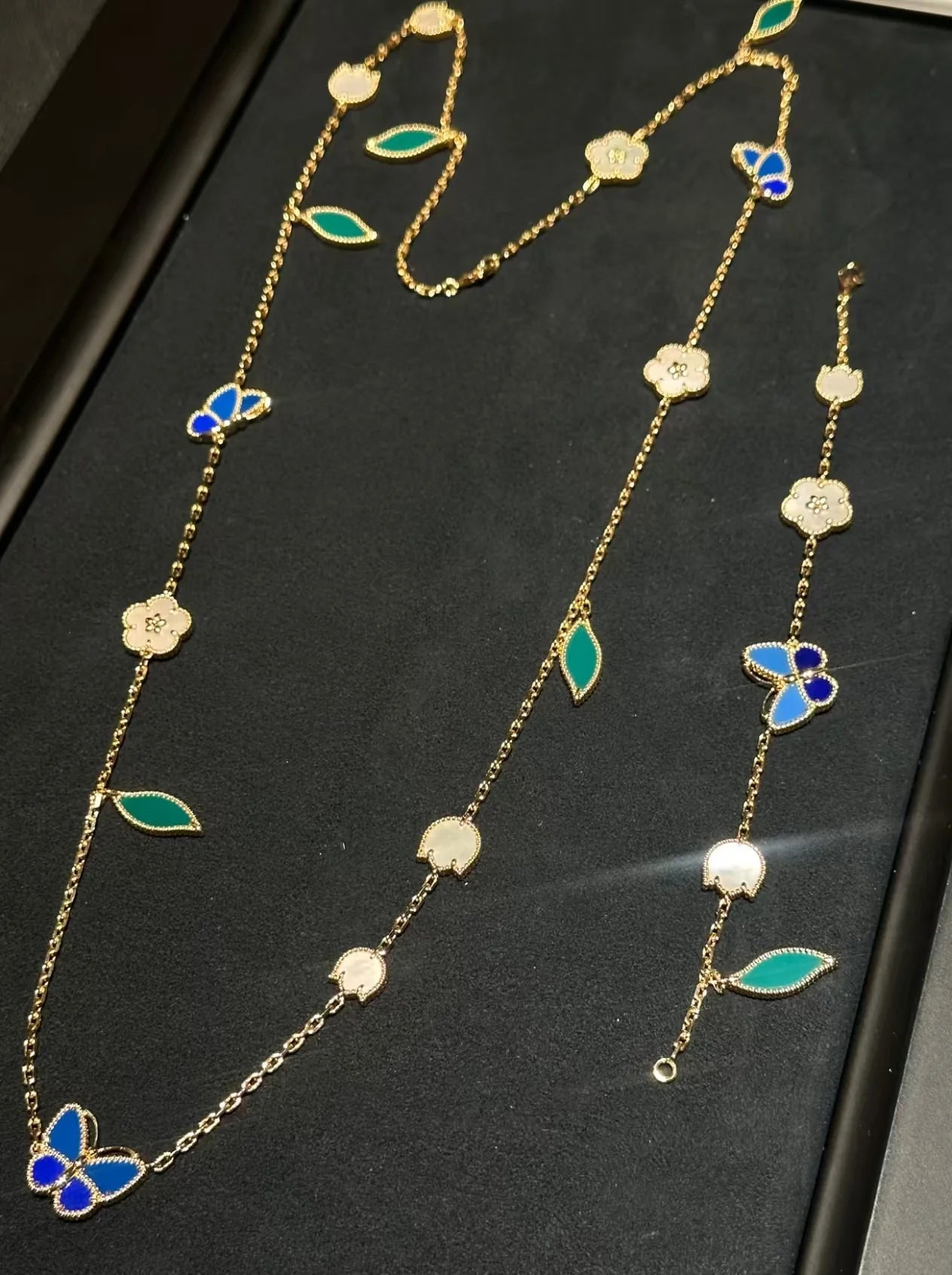 [BLUE TEARS]LUCKY SPRING GOLD MOTIFS NECKLACE