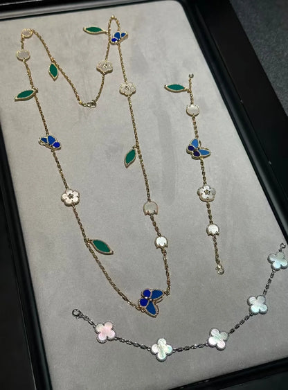 [BLUE TEARS]LUCKY SPRING GOLD MOTIFS NECKLACE