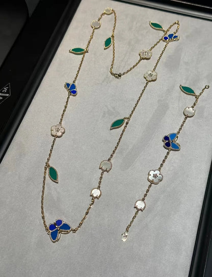 [BLUE TEARS]LUCKY SPRING GOLD MOTIFS NECKLACE