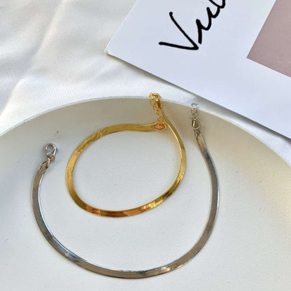 [Nova Jewelry]Flat Snake Bone Chain Blade Necklace