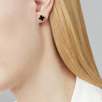[BLUE TEARS]CLOVER MINI 9.5MM BLACK MOP EARRINGS