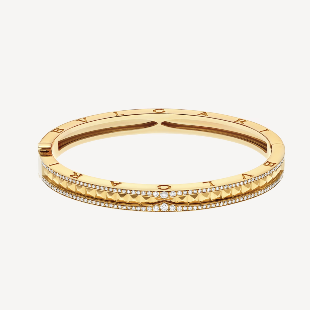 [BLUE TEARS]ZERO 1 SPIRAL AND PAVED DIAMOND GOLD BRACELET