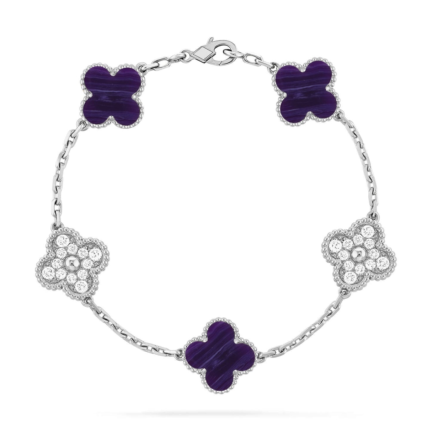 [BLUE TEARS]CLOVER 5 MOTIF PURPLE STRIPES BRACELET COLLECTION