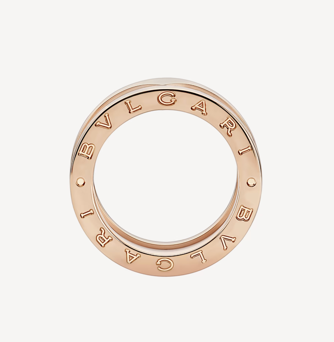 [BLUE TEARS]ZERO 1 TWO-BAND LOOPS AND WHITE CERAMIC SPIRAL PINK GOLD RING