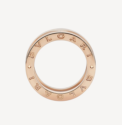 [BLUE TEARS]ZERO 1 TWO-BAND LOOPS AND WHITE CERAMIC SPIRAL PINK GOLD RING