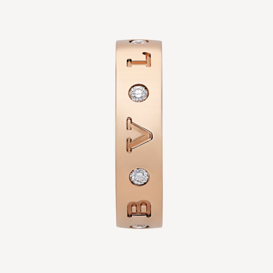 [BLUE TEARS]ZERO 1 ESSENTIAL PINK GOLD BAND WITH DIAMONDS RING