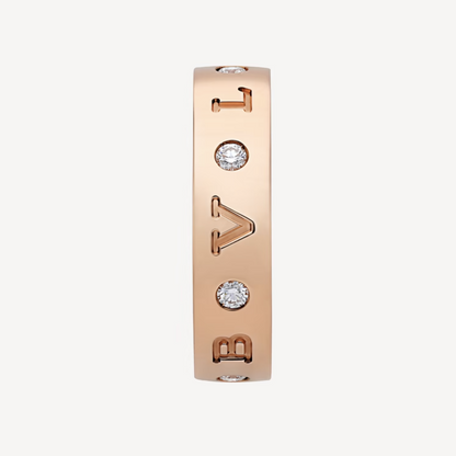 [BLUE TEARS]ZERO 1 ESSENTIAL PINK GOLD BAND WITH DIAMONDS RING