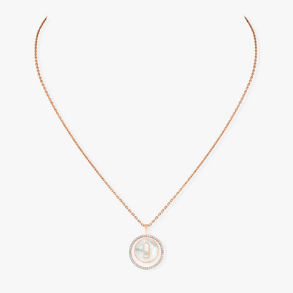 [Blue Tears Jewelry]LUCKY MOVE 1 DIAMOND WHITE MOTHER OF PEARL PINK GOLD DIAMOND NECKLACE