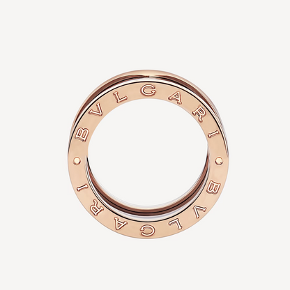 [BLUE TEARS]ZERO 1 FOUR-BAND LOOPS AND BLACK CERAMIC SPIRAL PINK GOLD RING