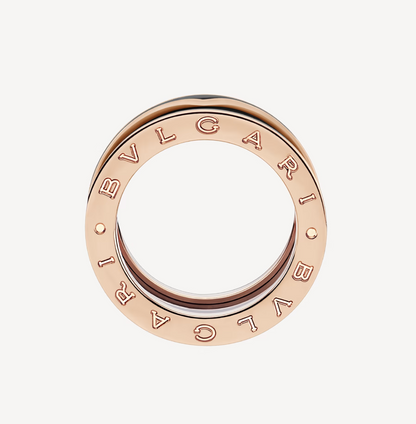 [BLUE TEARS]ZERO 1 TWO-BAND WITH MATTE BLACK CERAMIC PINK GOLD RING