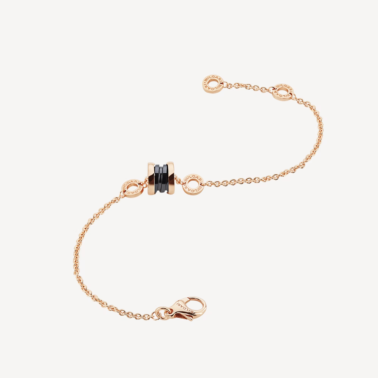 [BLUE TEARS]ZERO 1 SOFT PINK GOLD AND BLACK CERAMIC BRACELET