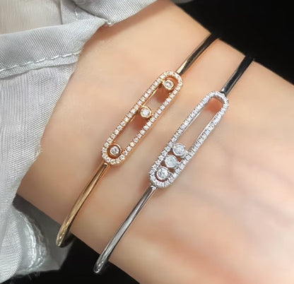 [Blue Tears Jewelry]Move Pav¨¦ Diamond Bangle Bracelet M