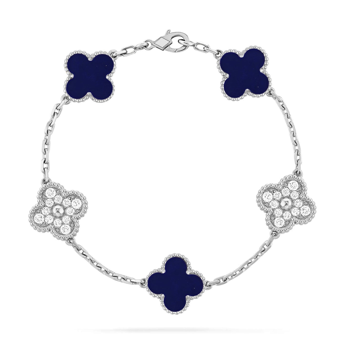 [BLUE TEARS]CLOVER 5 MOTIF LAPIS LAZULI BRACELET COLLECTION