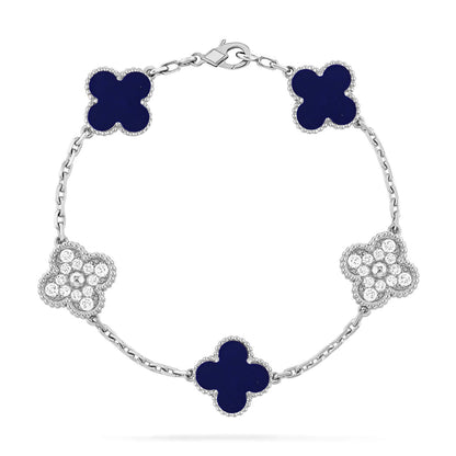 [BLUE TEARS]CLOVER 5 MOTIF LAPIS LAZULI BRACELET COLLECTION