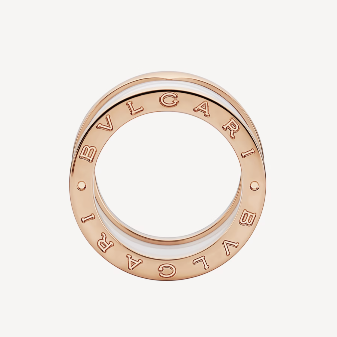 [BLUE TEARS]ZERO 1 FOUR-BAND LOOPS AND WHITE CERAMIC SPIRAL PINK GOLD RING