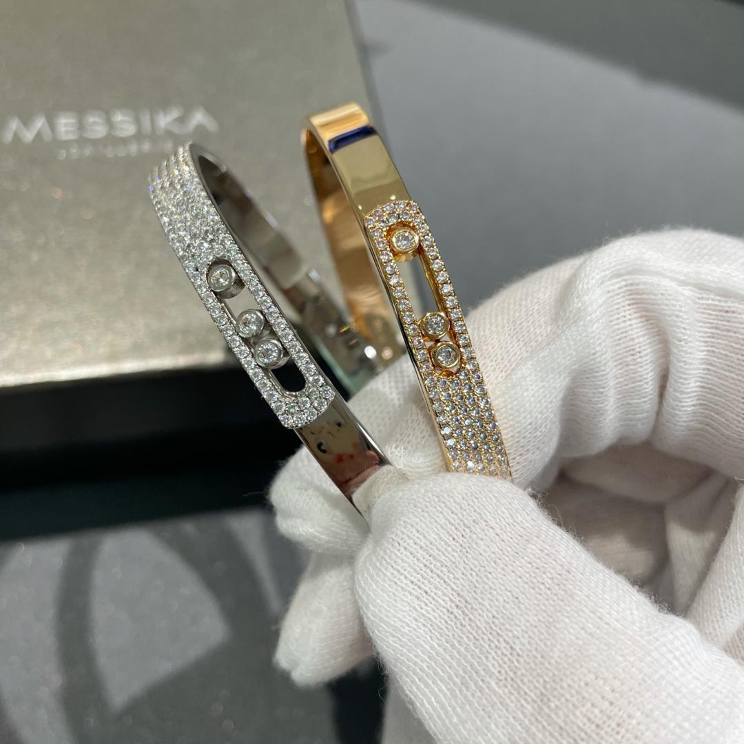 [Blue Tears Jewelry]Move Noa Rose Gold Pav¨¦ Diamond Bangle Bracelet
