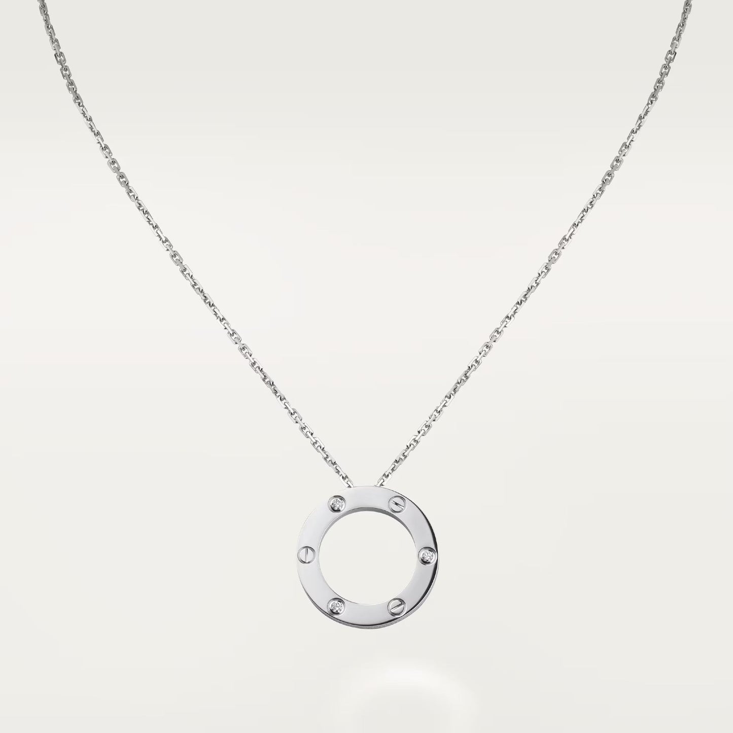 [Blue Tears Jewelry]LOVE NECKLACE 16MM 3 DIAMONDS